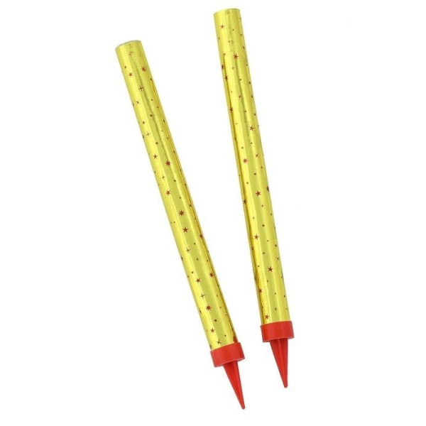 Fontánka na dort zlatá s hvězdičkami 18cm 2ks